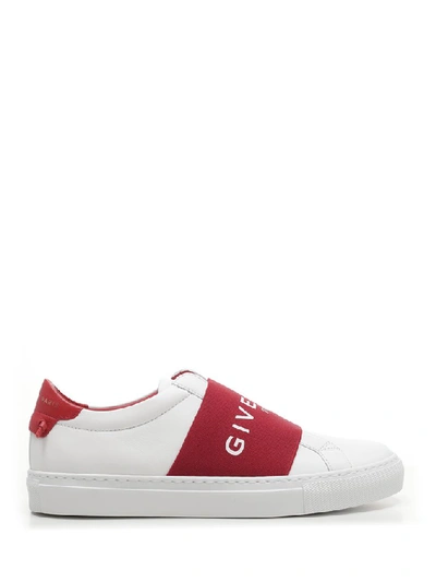 Givenchy White & Red Elastic Urban Street Sneakers