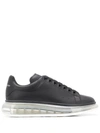 Alexander Mcqueen Mens Black Show Transparent-sole Leather Trainers 8