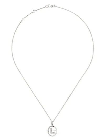 Annoushka 14kt White Gold Diamond Initial L Necklace In 18ct White Gold