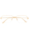 Cartier Ct0232o Rectangular-frame Glasses In Gold