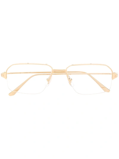 Cartier Ct0232o Rectangular-frame Glasses In Gold