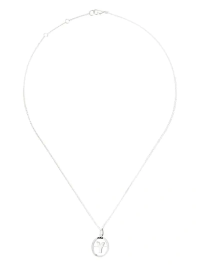 Annoushka 14kt White Gold Diamond Initial Y Necklace In 18ct White Gold