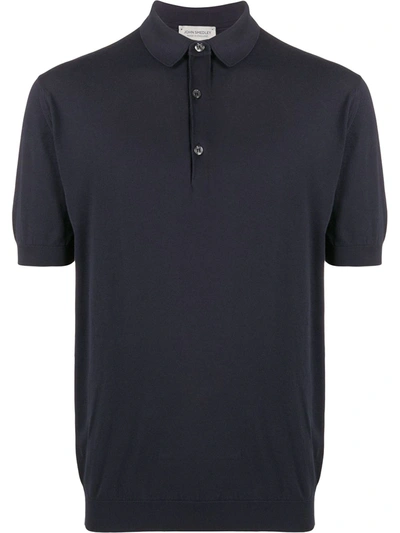 John Smedley Adrian Sea Island Cotton Polo Shirt In Dark Blue