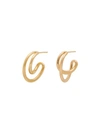 Charlotte Chesnais Gold Vermeil Double C Earrings In Gold