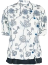 CHLOÉ ORGANZA FLOWER EMBROIDERED BLOUSE