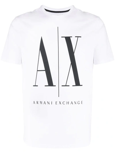 Armani Exchange Macro Logo印花t恤 In White