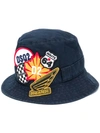 DSQUARED2 LOGO PATCHES BUCKET HAT