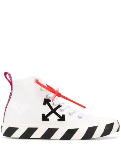 Off-white White & Black Vulcanized Mid-top Sneakers