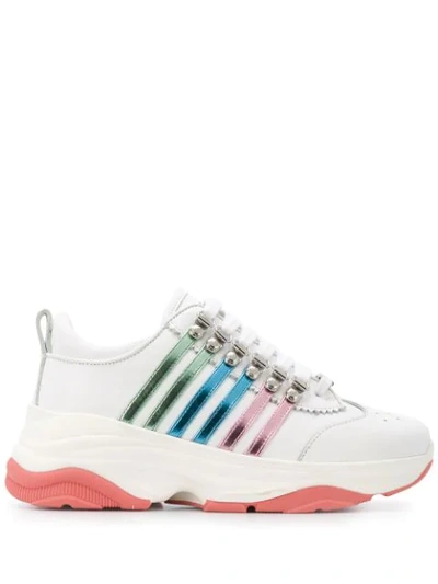 Dsquared2 Multi-striped Low-top Chunky Trainers In White