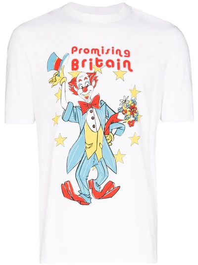 Martine Rose Clown Artwork Print Jersey T-shirt In White