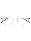 Saint Laurent Round Frame Glasses In Gold