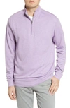 Peter Millar Men's Quarter-zip Cotton-blend Sweater In Plum Stone