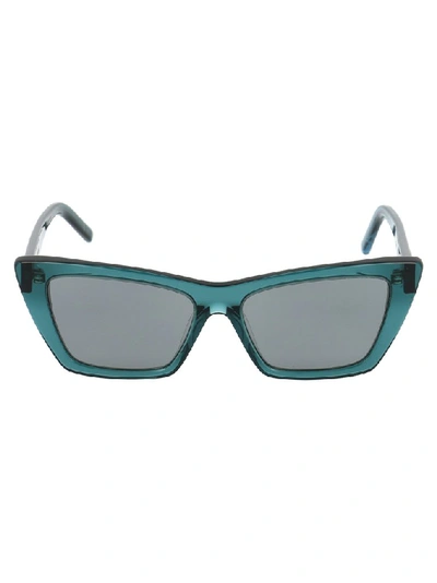 Saint Laurent Sun Ace Nw Sl276 Mika Acetate Sunglasses In Green