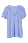 Madewell Whisper Cotton V-neck Pocket Tee In Rainwashed Periwinkle