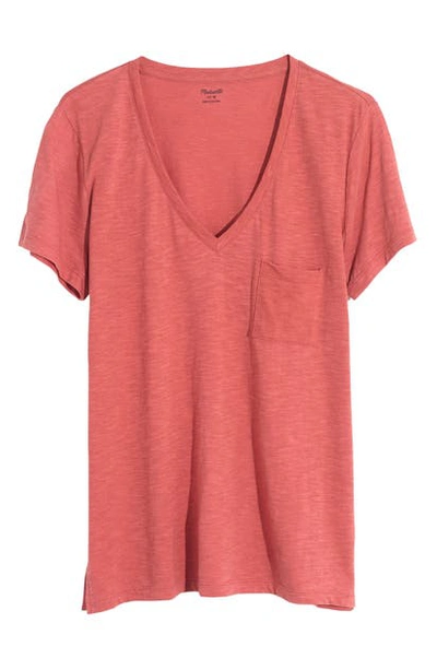 Madewell Whisper Cotton V-neck Pocket Tee In Vintage Quartz