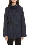 Moncler Ocre Drawstring Waist Short Jacket In 779 Navy