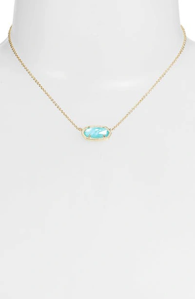 Kendra Scott Elisa Pendant Necklace In Gold Aqua Illusion