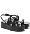 THE ROW WEDGE PLATFORM LEATHER SANDALS,P00429210