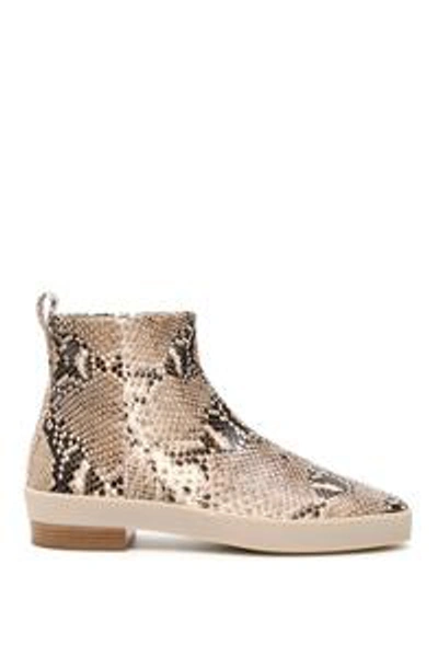 Fear Of God Santa Fe Snakeskin-embossed Leather Ankle Boots In Beige