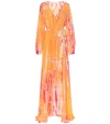 ANNA KOSTUROVA TIE-DYE SILK MAXI DRESS,P00438589