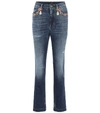 DOLCE & GABBANA EMBELLISHED HIGH-RISE STRAIGHT JEANS,P00446643