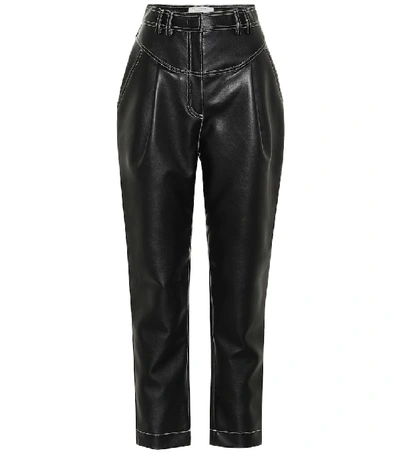 Philosophy Di Lorenzo Serafini High-waisted Faux Leather Trousers In Black