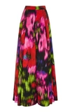 CAROLINA HERRERA PRINTED COTTON-BLEND WIDE-LEG PANTS,780066