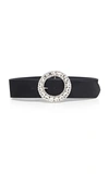 ALESSANDRA RICH OVERSIZED GLASS CRYSTAL-EMBELLISHED SUEDE BELT,788212