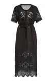 VITA KIN LOVE IN THE AIR BRODERIE ANGLAISE LINEN MIDI DRESS,791486