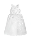 WHITE LABEL BY ZOE GIRL'S LAUREN 3D FLOWER EMBELLISHED TULLE DRESS,PROD153310124