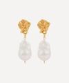 Alighieri Gold-plated The Fragment Of Light Baroque Pearl Drop Earrings In Gold