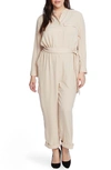 VINCE CAMUTO ROLL TAB RUMPLED TWILL CARGO JUMPSUIT,9220909