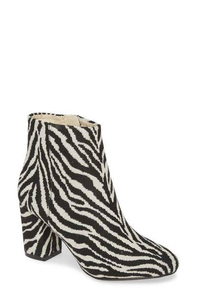 Band Of Gypsies Andrea Bootie In Black Zebra Print Canvas