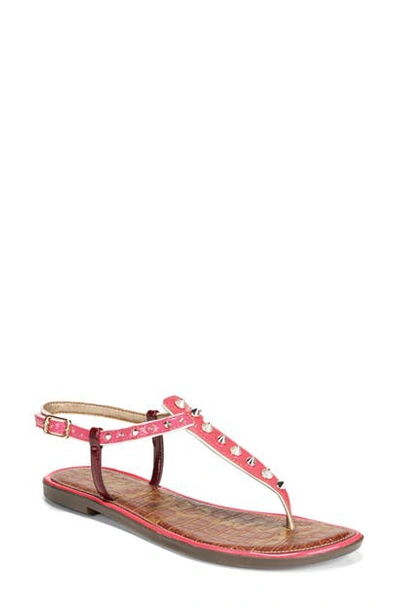 Sam Edelman Gigi Sandal In Coral Punch Patent Leather