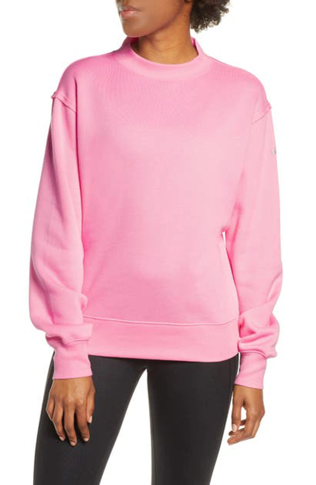 Alo Yoga Freestyle Mock Neck Sweatshirt In Macaron Pink | ModeSens