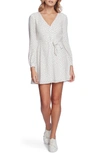 1.STATE SCATTER DOT WRAP FRONT LONG SLEEVE MINIDRESS,8120912