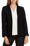 Vince Camuto Collarless Tweed Jacket In Rich Black