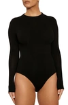 Naked Wardrobe Ribbed Effect Bodysuit In Black
