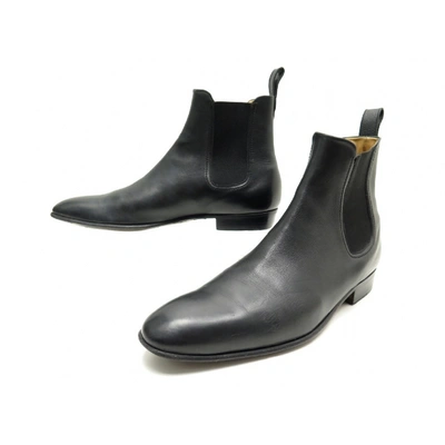Pre-owned Jm Weston Black Leather Boots