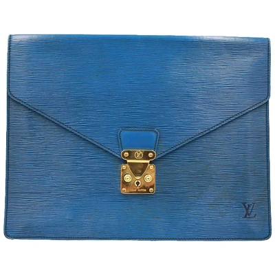 Pre-owned Louis Vuitton Blue Leather Purses, Wallet & Cases