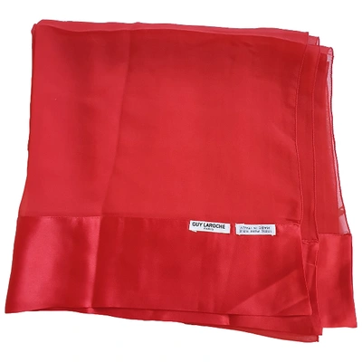 Pre-owned Guy Laroche Silk Stole In Red