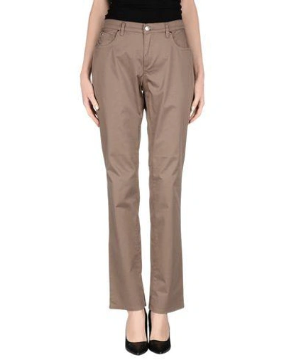 Trussardi Jeans Casual Trousers In Khaki