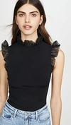 ALICE AND OLIVIA KERRIE RUFFLED OPEN BACK TANK