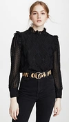 ALICE AND OLIVIA JOS PUFF SLEEVE CROPPED TOP