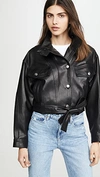 Iro Ormos Leather Trucker Jacket In Black