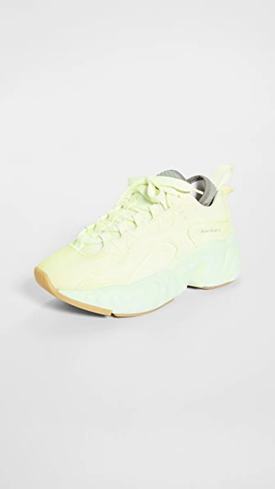Acne Studios Manhattan Overdyed Trainers In Yellow