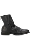 GUIDI CRACKED-EFFECT ANKLE BOOTS