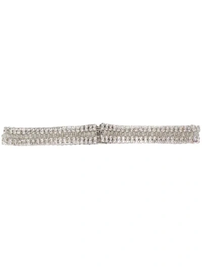 Paco Rabanne Embellished Fitted Waist Belt In Silver