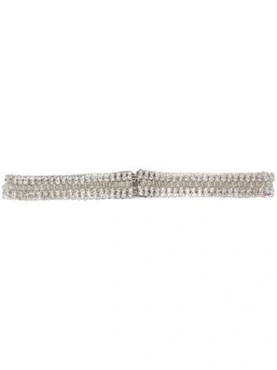 Rabanne Embellished Fitted Waist Belt In Silver