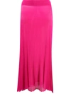 Jacquemus Helado Pleated Knitted Skirt In Pink